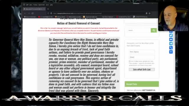 REMOVAL OF CONSENT TO BE GOVERNED! CHRISTOPHER JAMES VIDEO!