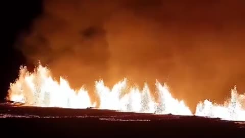 Volcanic eruption at Mt Stóra-Skógfell