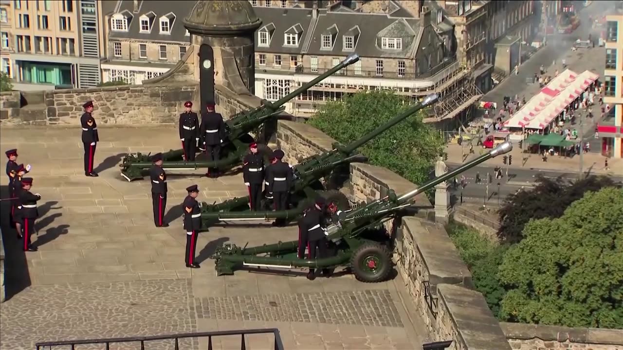 Gun salutes mark anniversary of Queen Elizabeth's death