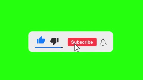 YouTube like subscribe bell icon buttons green screen - End Screen