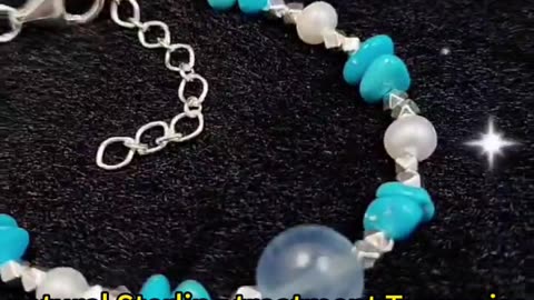 GN-20241023-02 natural Sterling treatment Turquoise Bracelet Pearl with S925 Silver Exquisite