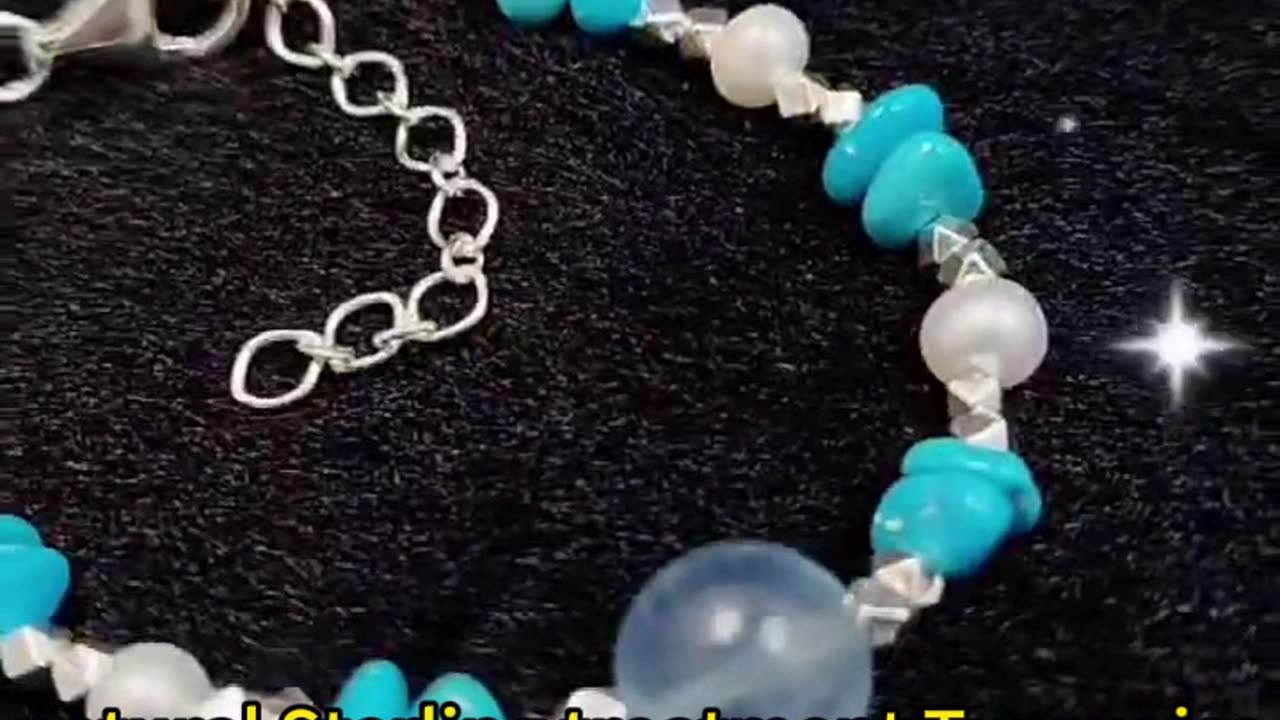 GN-20241023-02 natural Sterling treatment Turquoise Bracelet Pearl with S925 Silver Exquisite