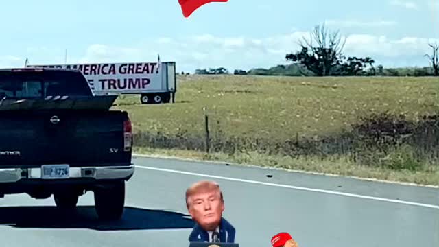 Keep America great VOTE TRUMP sign on highway