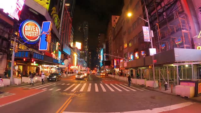 Driving Thru On Around 01-14-2022 42 Street Time Square New York NYC Manhattan at Night Part-2 of 2