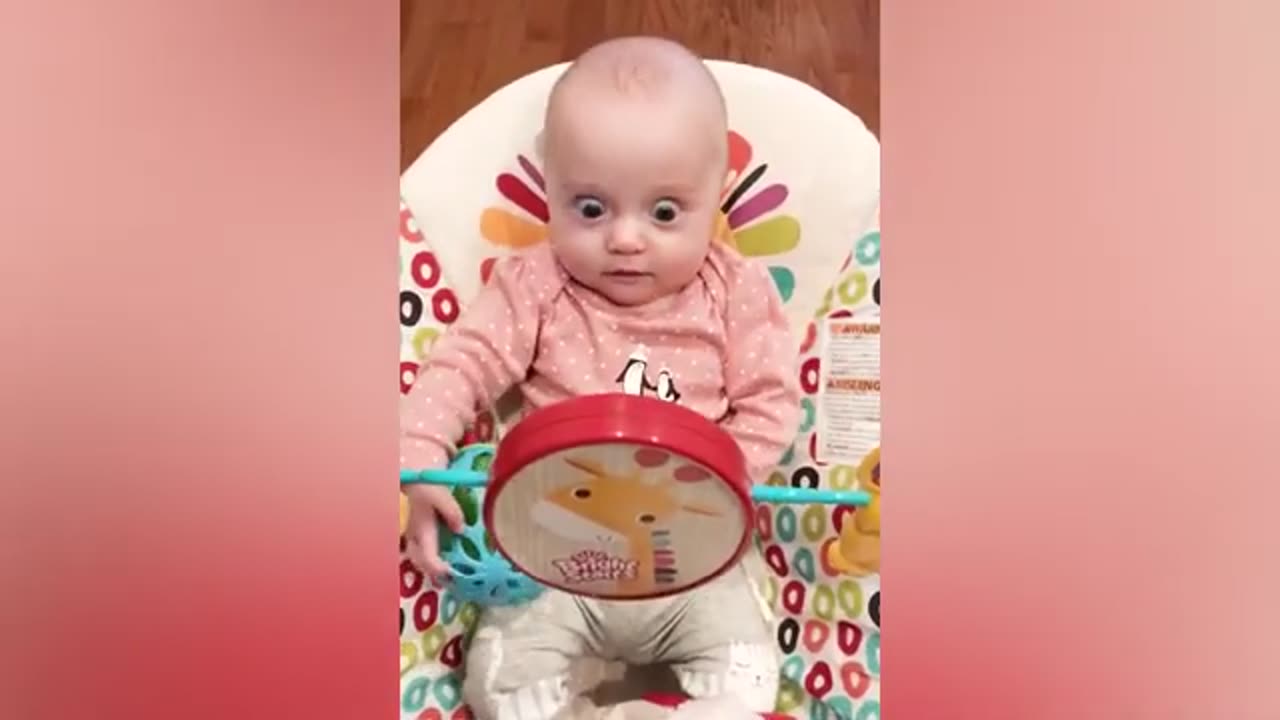 Funny startled babies