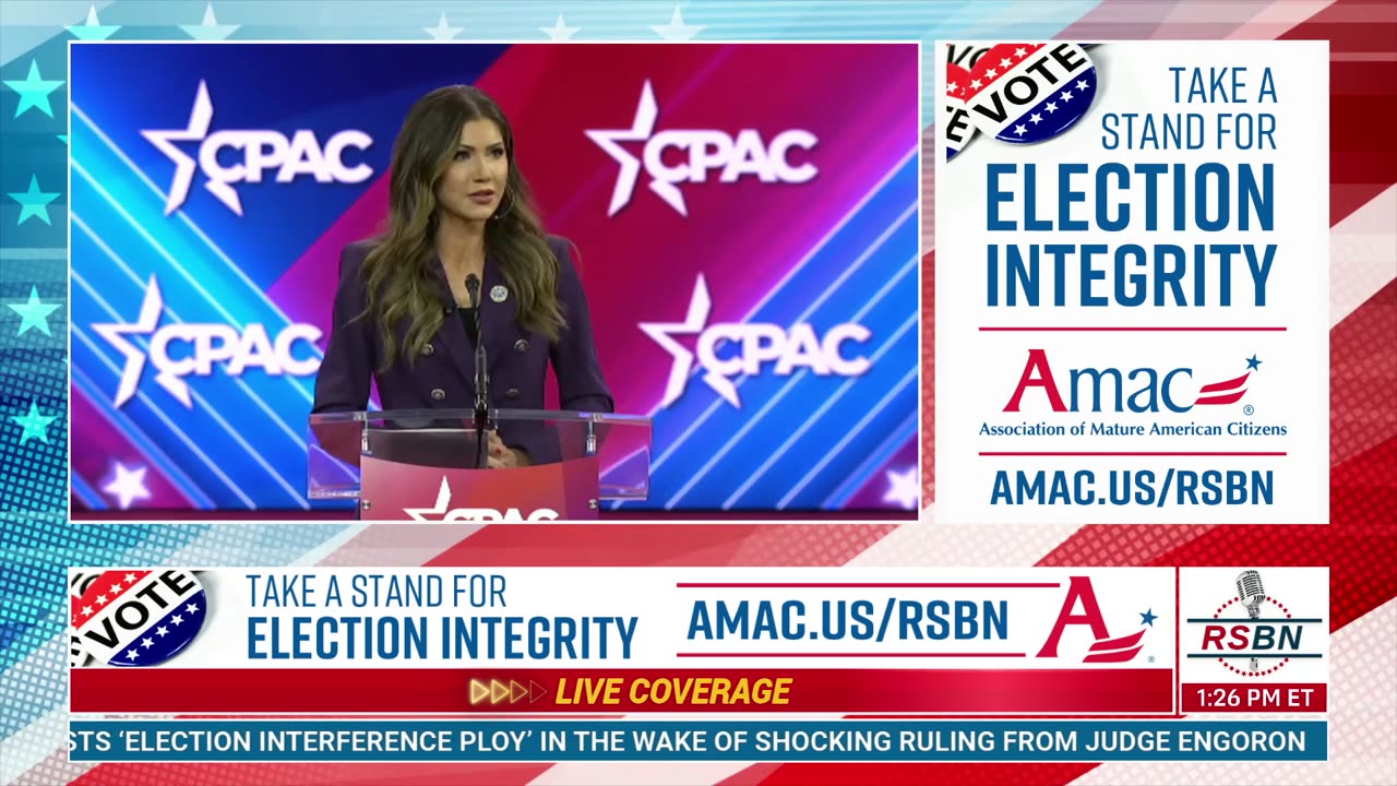 FULL SPEECH: Governor Kristi Noem Addresses CPAC in DC 2024 - 2/23/24