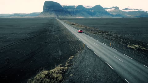 Driving in Beautiful Desert