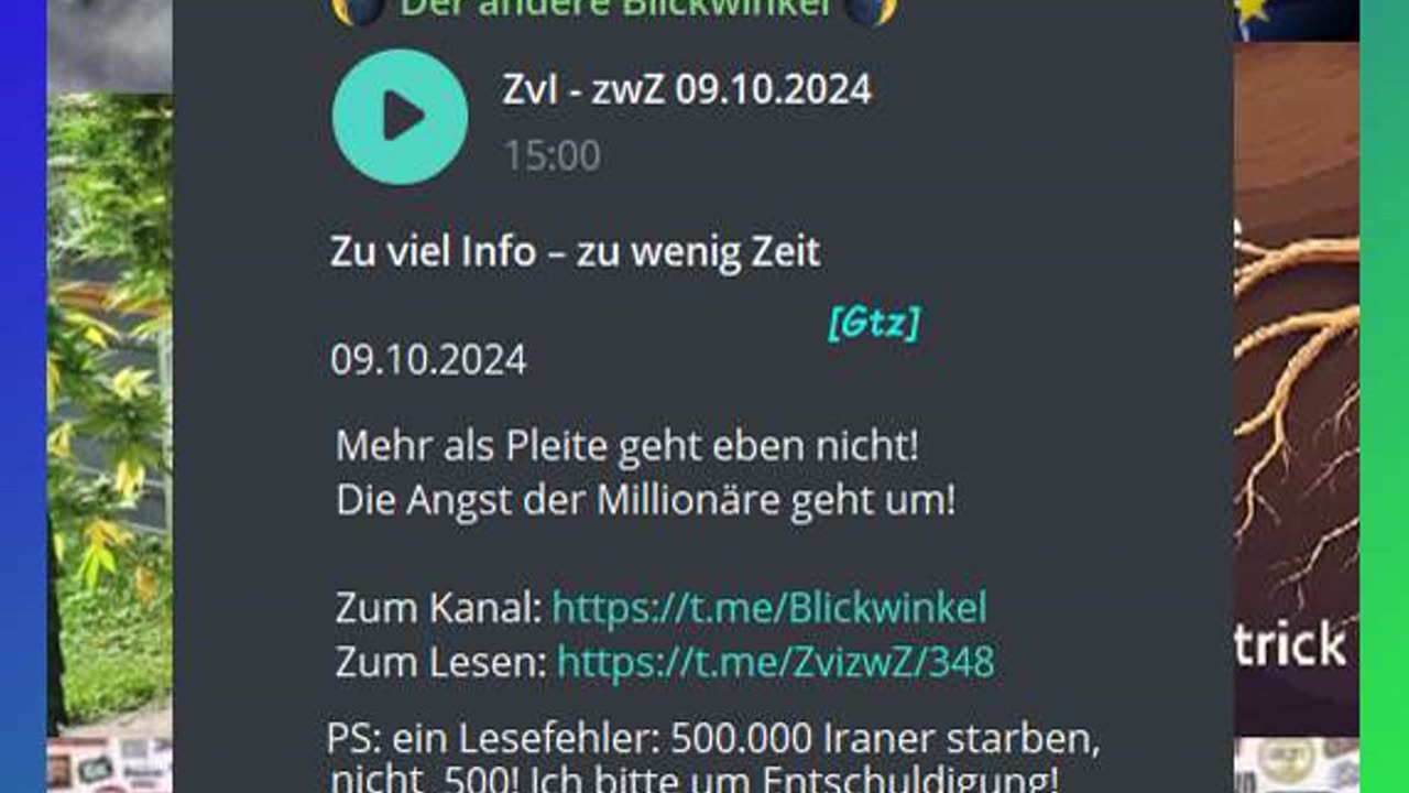 Zu viel Info – zu wenig Zeit o9.10.2024 Mehr als Pleite geht eben nicht!