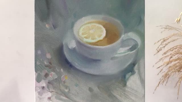 Continue to share watercolor lemon tea