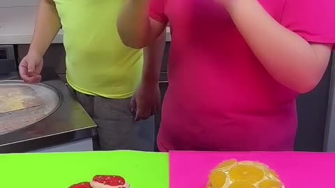 Ice cream challenge! Red food vs Green food