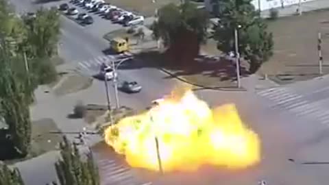 Car Explodes On Impact