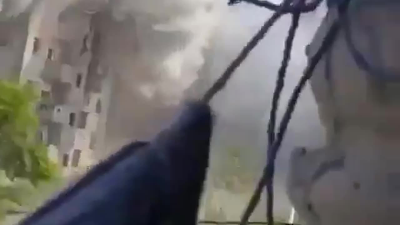 Israeli Air Force strike on a house in the Gaza Strip.