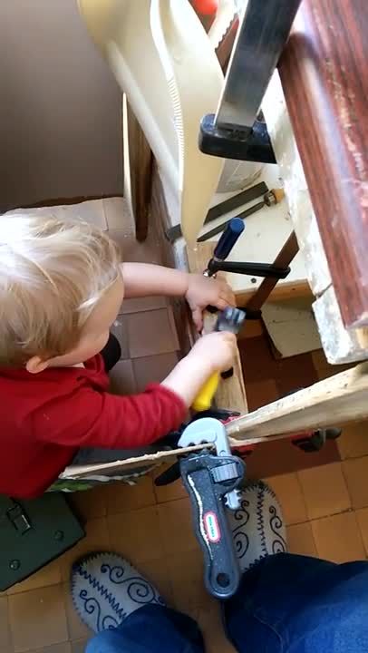 pounding and working