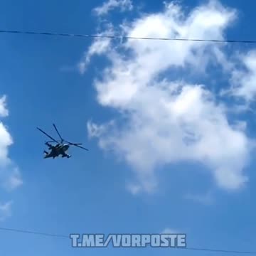 Ukraine War - Russian strike Ka-52 "Alligator" in the sky over the Donbass