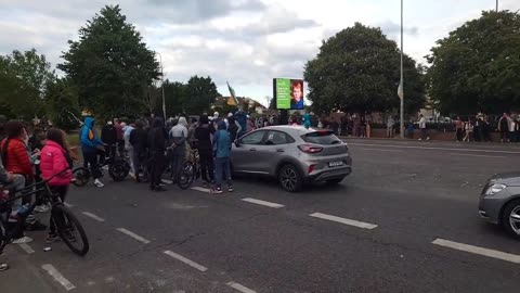 Protestors are now blocking the Malahide Rd in Coolock Ireland