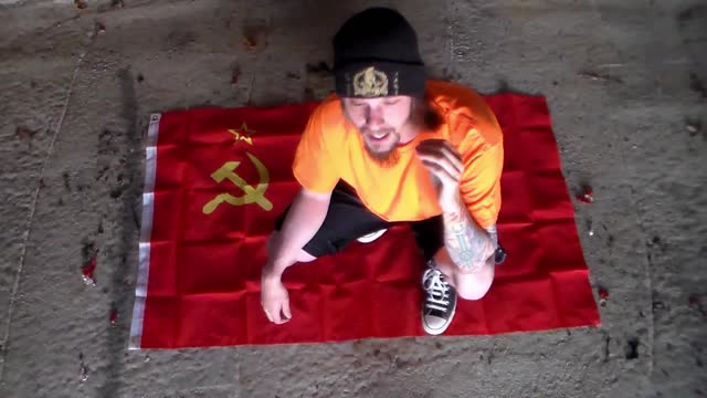 Burning the Communist Flag