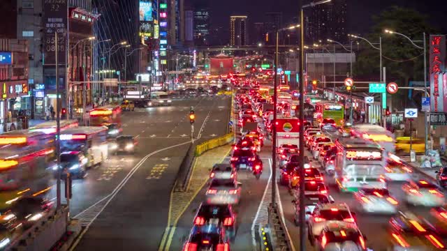 Beautiful traffic lights in night