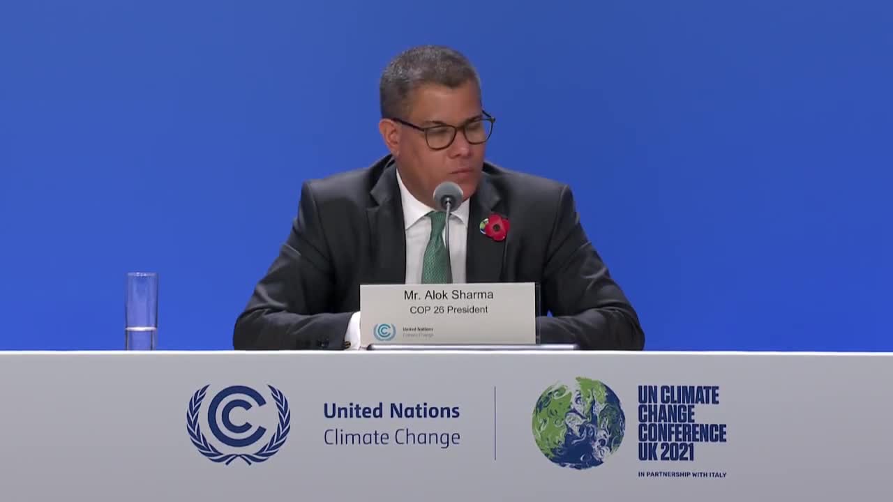 COP26 President Alok Sharma Holds Press Briefing As Climate Summit Begins In Glasgow