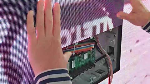 Church indoor LED screen module installation.