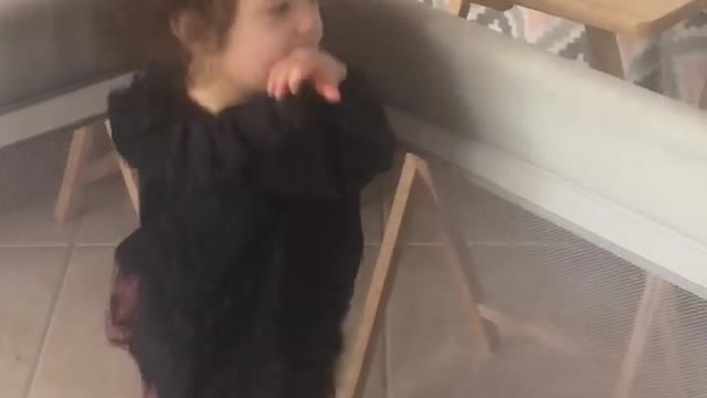 Enjoying her birthday morning