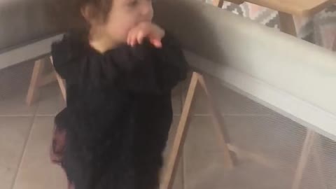 Enjoying her birthday morning