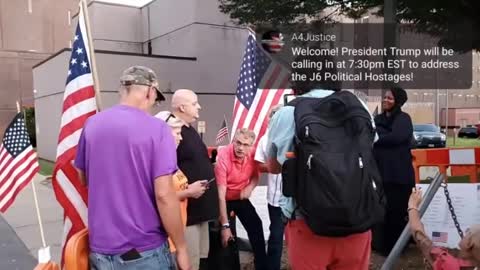 PRESIDENT TRUMP calls Protesters Outside the DC Gulag -- During Nightly Vigil!