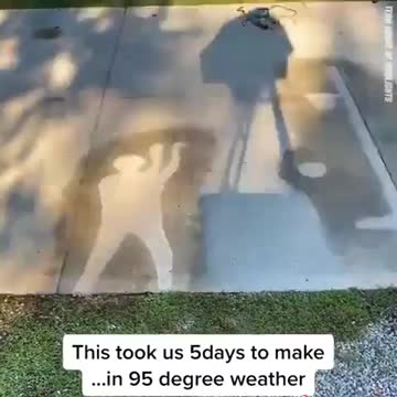 A man drawn with water on the asphalt