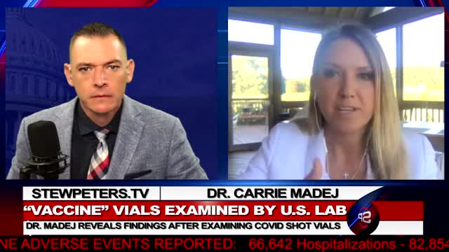 Dr. Carrie Madej Examines "Vaccine" Vials Find Self-Aware Organism Under Microscope