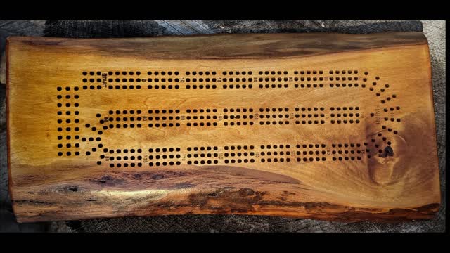 Live edge Cribbage board 3 track