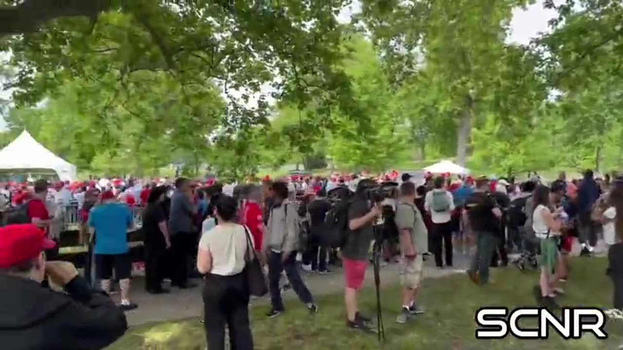 Patriotic Crowd Shows Their Support For Donald Trump's Bronx Rally