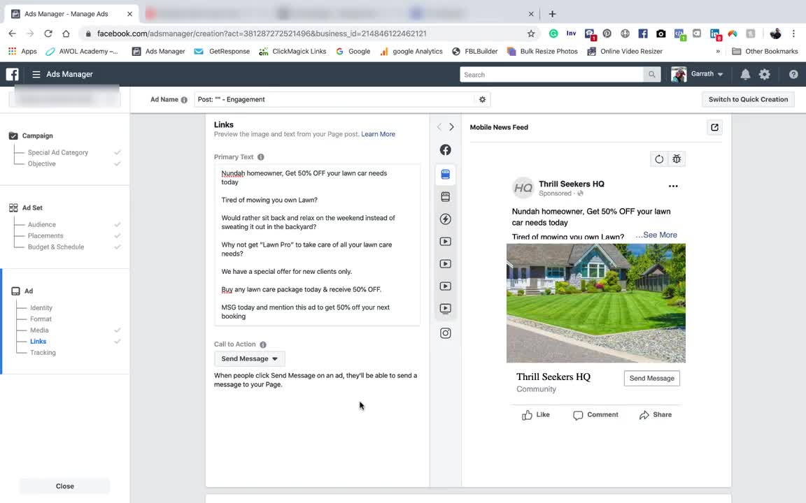 Facebook Ads For Lawn Care Services | Set Up Ad From Scratch