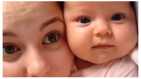 Sweet Babies love mom Funny video