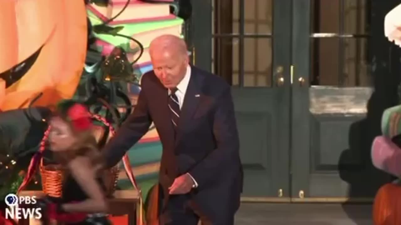 Little Girls Running from Biden