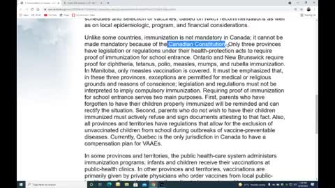 Law on vaccination Canada