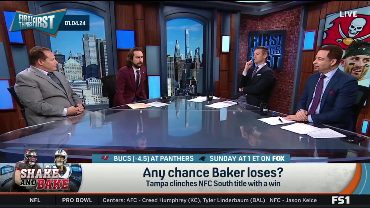 FIRST THINGS FIRST Nick Wright reacts Bucs clinch NFC South title with a win