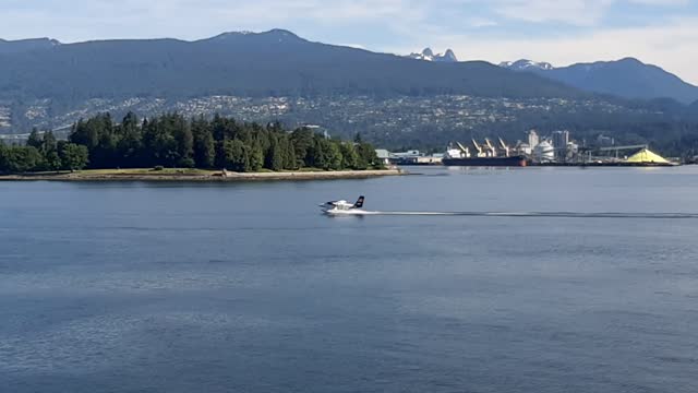 Sea plane landing smoothly