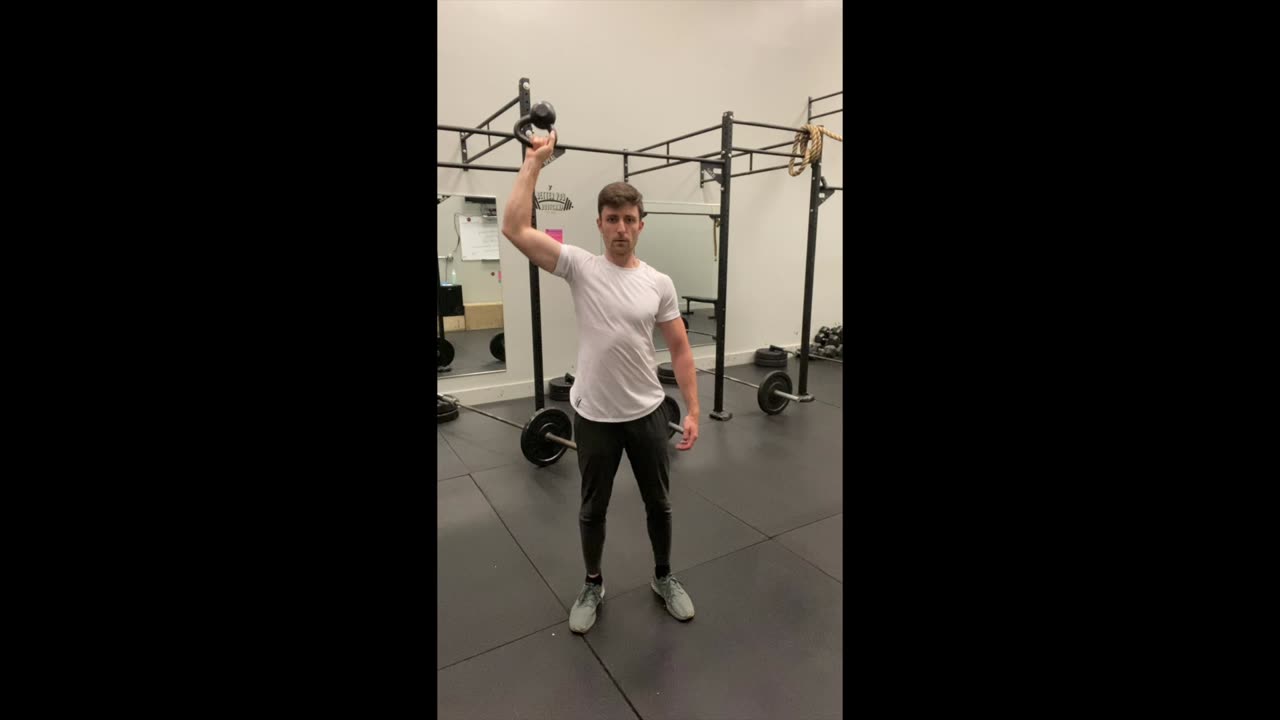 Kettlebell Overhead Press w/ External Rotation #gymexercise #physicaltherapy #shoulder #shoulderpain