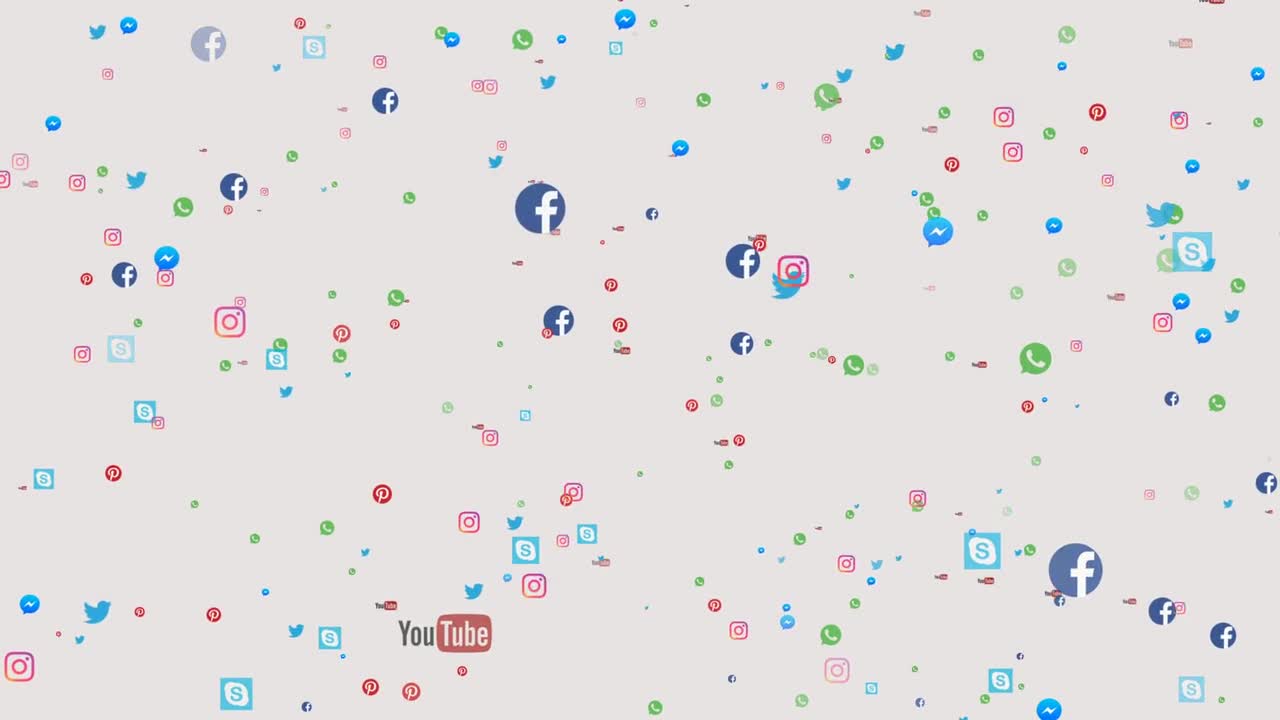 Video of various social media icons