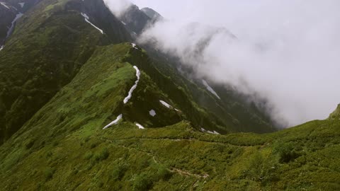 View Of Green Mountain On A Foggy Day