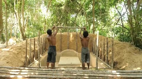 25 Days Building The Most Amazing Underground Hobbit House and Water Tube