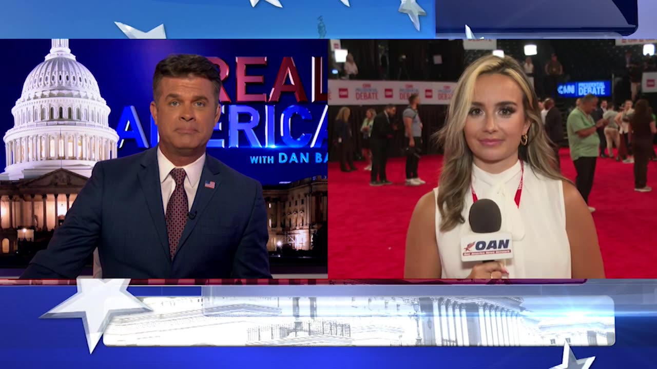 REAL AMERICA -- Dan Ball W/ Monica Paige, Trump & Biden About To Take Debate Stage, 6/27/24