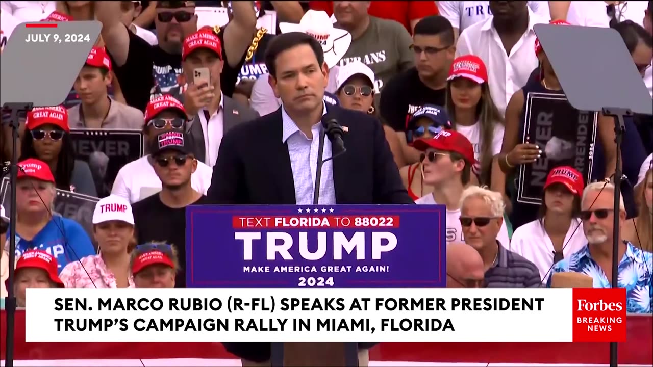 Top VP Contender Marco Rubio Makes Fun Of Kamala Harris's Laugh At Trump Florida Rally