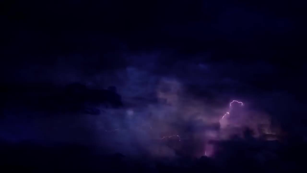 Thunderstorm And Lightning Strikes At Night Background Video Effects HD