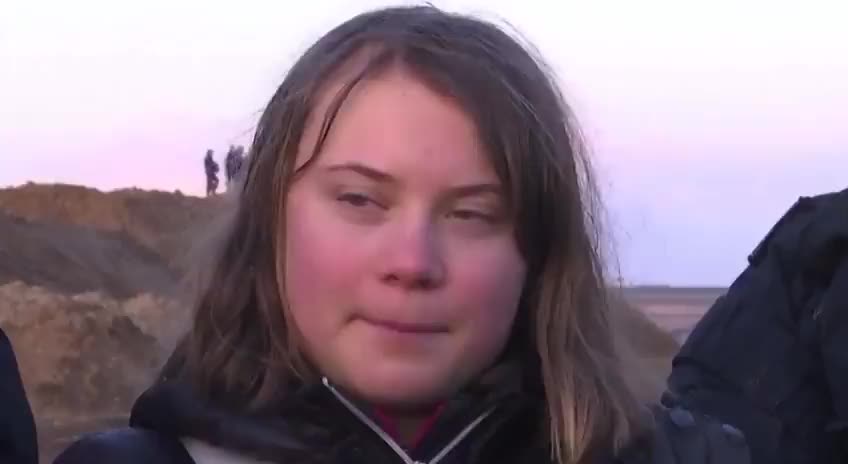 Greta Thunberg's " fake " arrest.