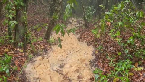 Hiking during heavy rain