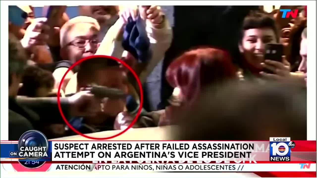 Man is in custody after failed assassination attempt on Argentina's vice president