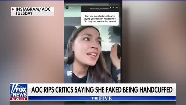 AOC responds to accusations she faked being handcuffed #shorts