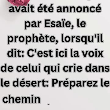 "Jean-Baptiste : La Voix qui Crie dans le Désert" Matthieu 3:3.