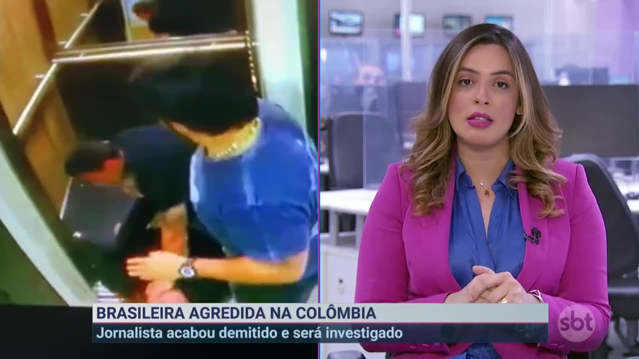 Brasileira é espancada por namorado colombiano dentro de elevador | Primeiro Impacto (11/11/22)