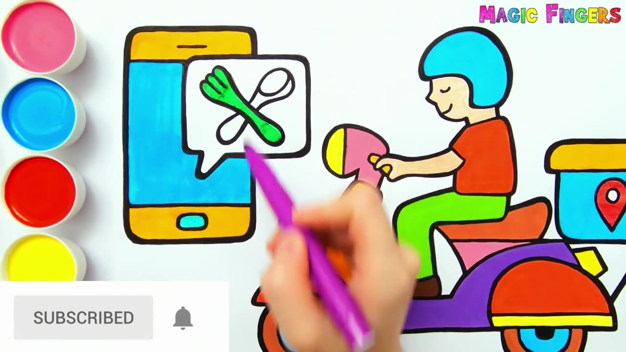 Drawing, Painting and Coloring Food Delivery for Kids & Toddlers